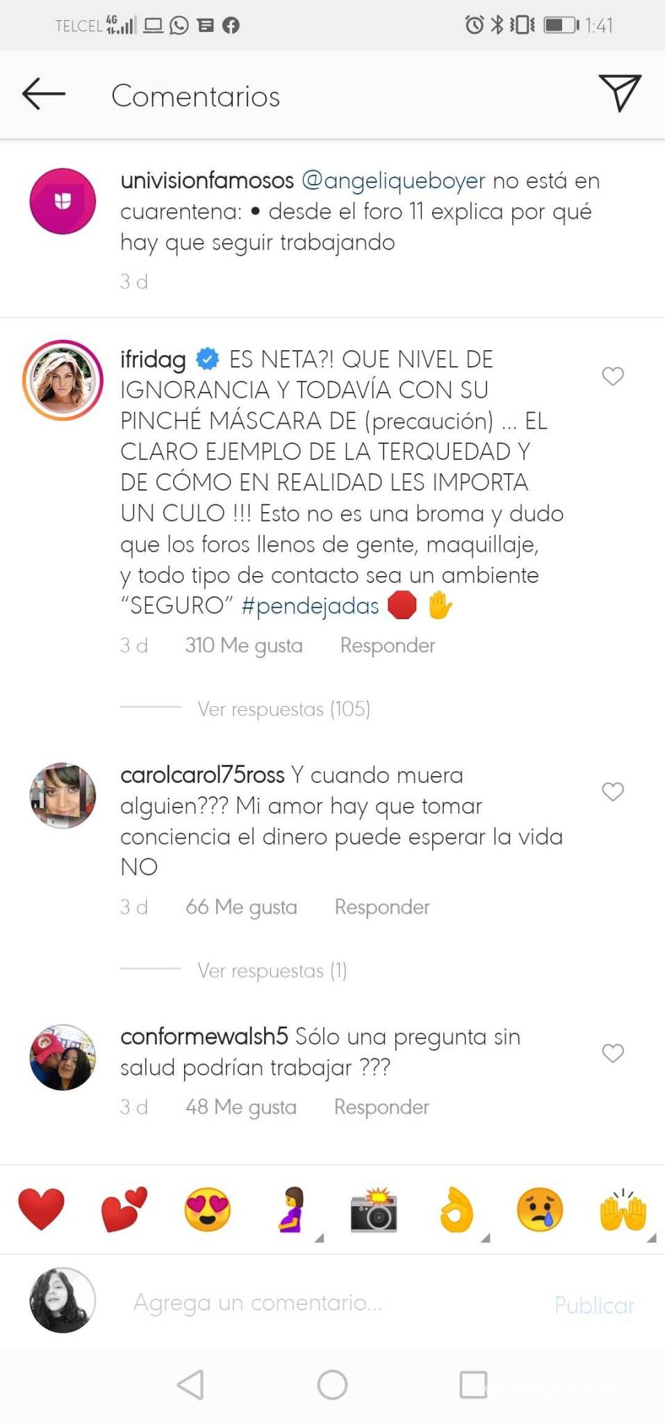 $!Por trabajar en cuarentena, Frida Sofía llama 'terca e ignorante' a Angelique Boyer