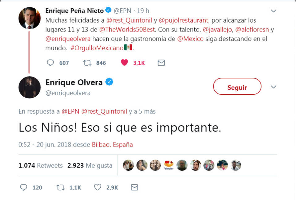 $!Exhibe chef Olvera tardía respuesta de Peña Nieto sobre política migratoria de Trump