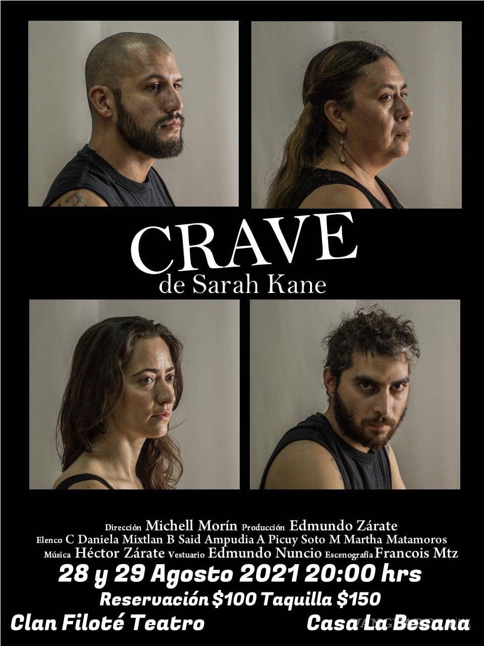 $!‘Crave’ de Sarah Kane: El ansia que se come la escena