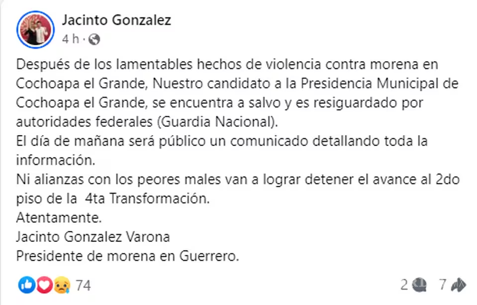 $!Encuentran con vida a candidato de Morena que sufrió ataque en Guerrero