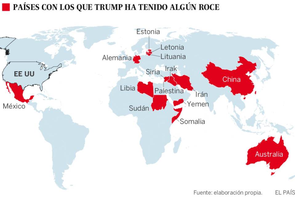 Los países a los que ha agraviado Trump