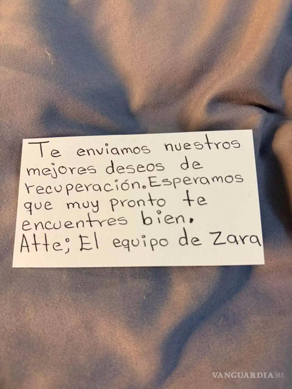 $!Entre las imágenes compartidas aparece este mensaje de recuperación firmado por “El equipo de Zara”.