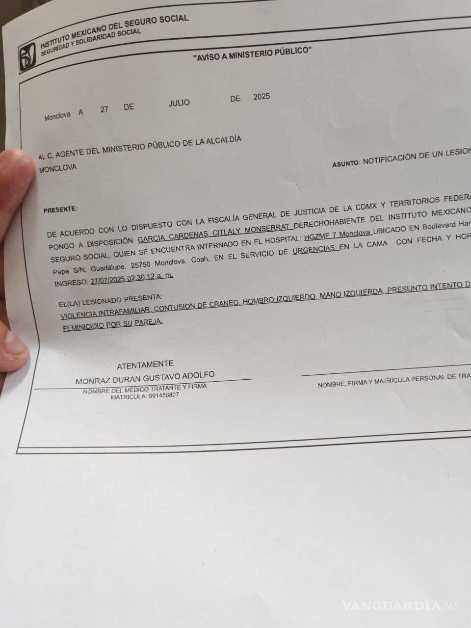 $!El hombre atropelló y golpeó a su esposa; víctima señala antecedentes de violencia e intentos de homicidio.