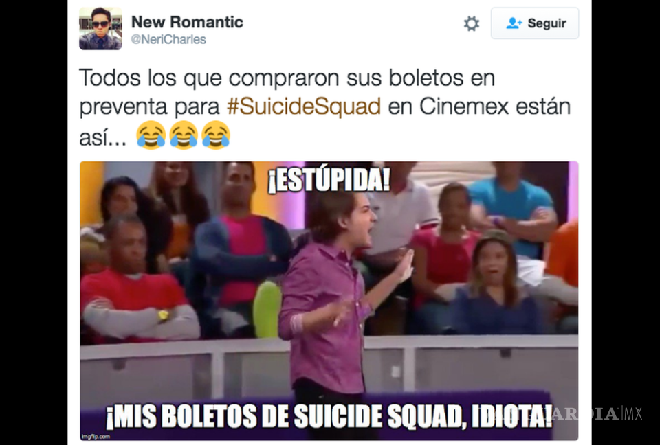 $!Los mejores memes de la cancelación de ‘Escuadrón Suicida’ en Cinemex