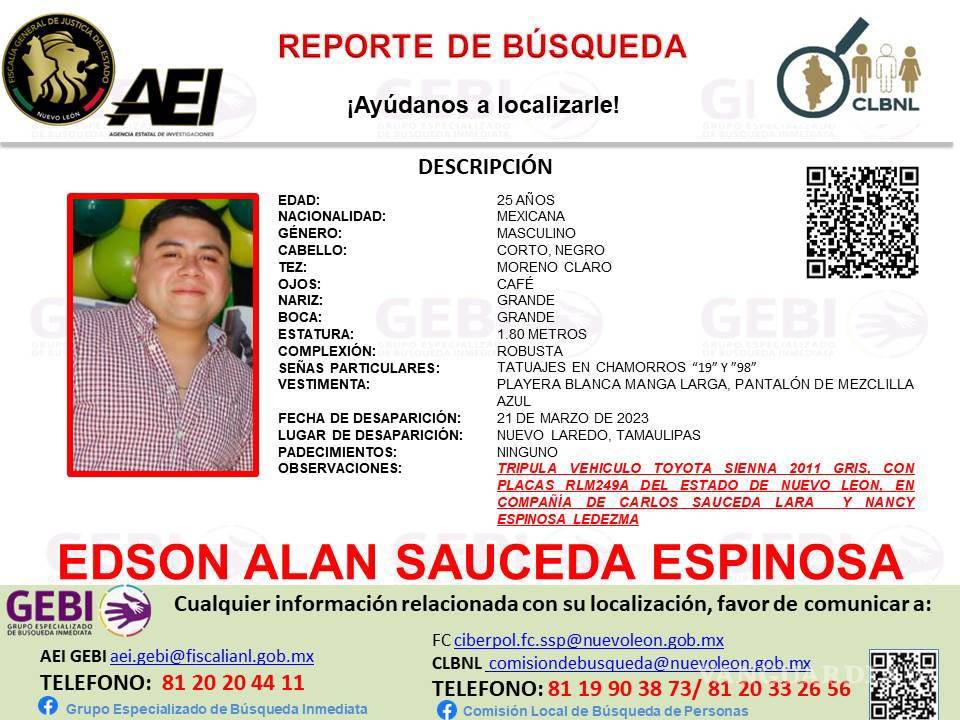 $!Desaparece familia de Monterrey cuando regresaban de Texas, habrían pasado por Tamaulipas