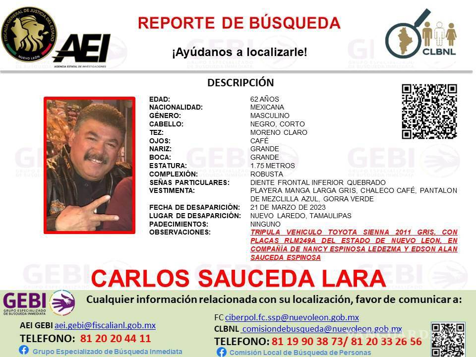 $!Desaparece familia de Monterrey cuando regresaban de Texas, habrían pasado por Tamaulipas