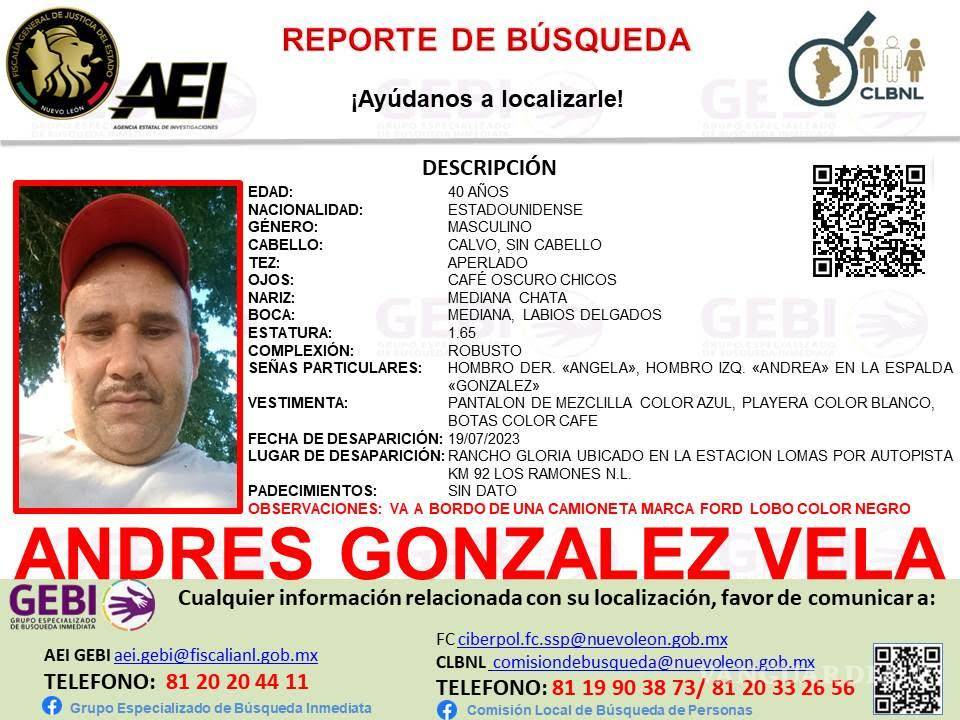 $!Desaparecen tres hombres, uno estadounidense, en Los Ramones, Nuevo León