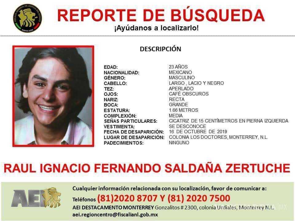 $!Fiscalía de Coahuila colabora en la búsqueda de joven monclovense desaparecido en Monterrey; presumen secuestro