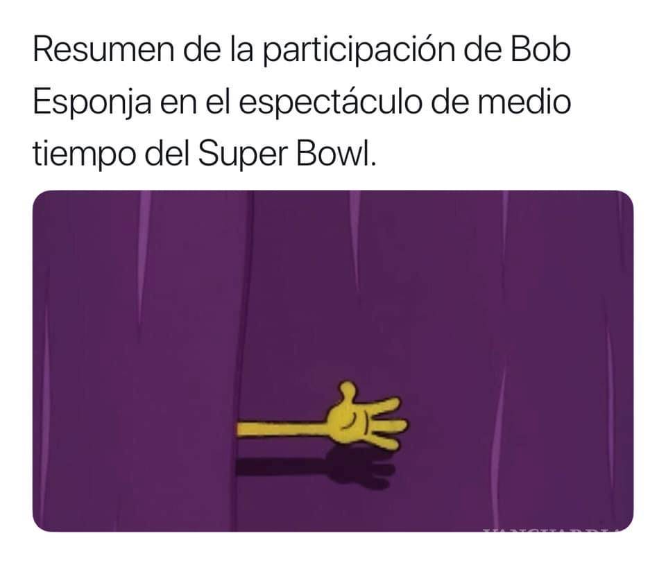 $!Ni 5 segundos duró Bob Esponja en el Súper Bowl... pero los memes no pararán