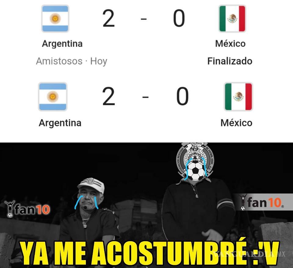 $!Los memes de la nueva derrota de México ante Argentina