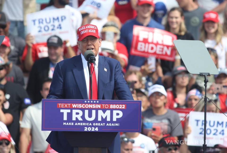 $!El pasado martes, Donald Trump encabezó un evento de campaña en Racine, Wisconsin.