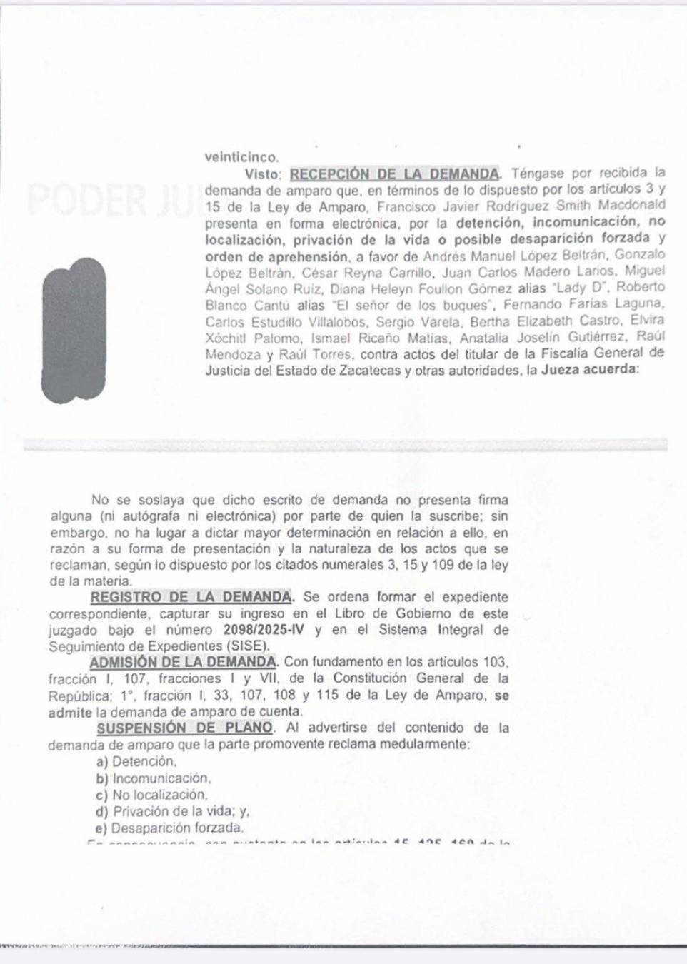 $!Además de Andy y Bobby López Beltrán, ¿quiénes son los otros funcionarios y empresarios amparados?