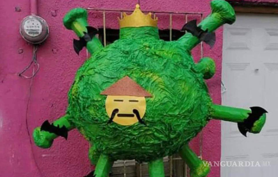 ¡Llévela, llévela! En Reynosa crearon la piñata del coronavirus