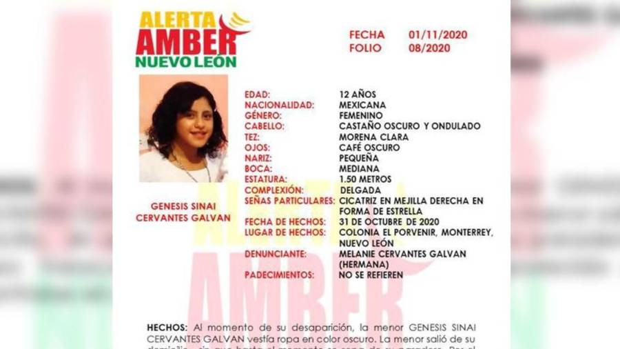 Niña de 12 años desaparece luego de salir a pedir dulces por Halloween en Monterrey