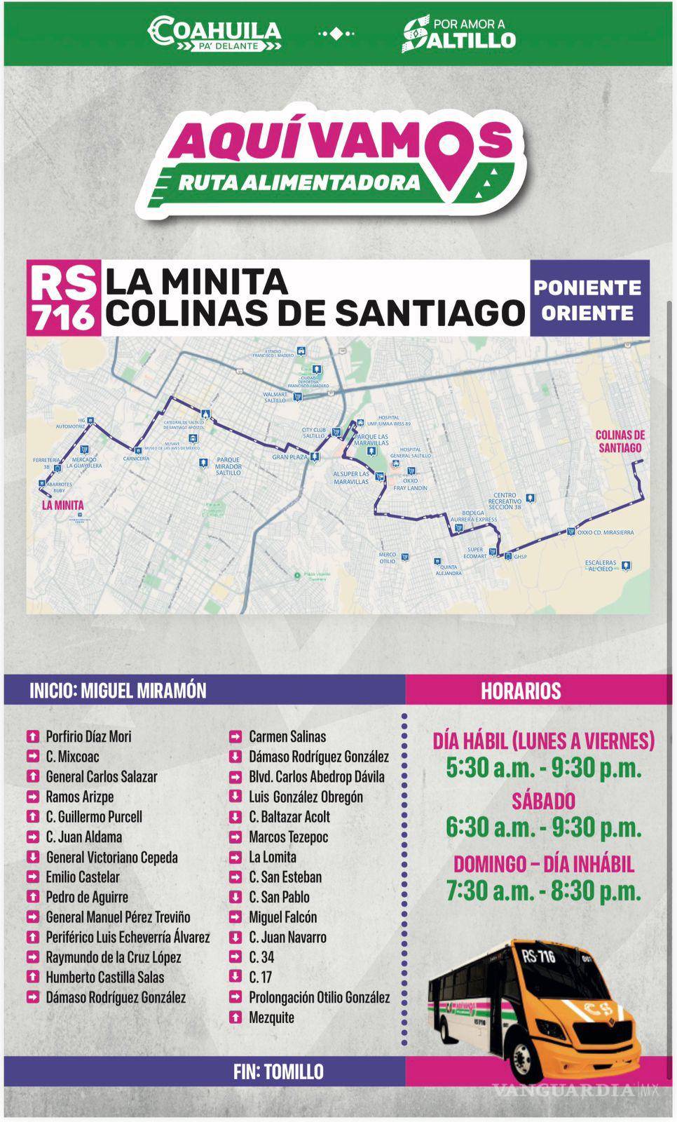$!Entrará en servicio el 6 de mayo nueva ruta RS-716 de oriente a poniente en Saltillo