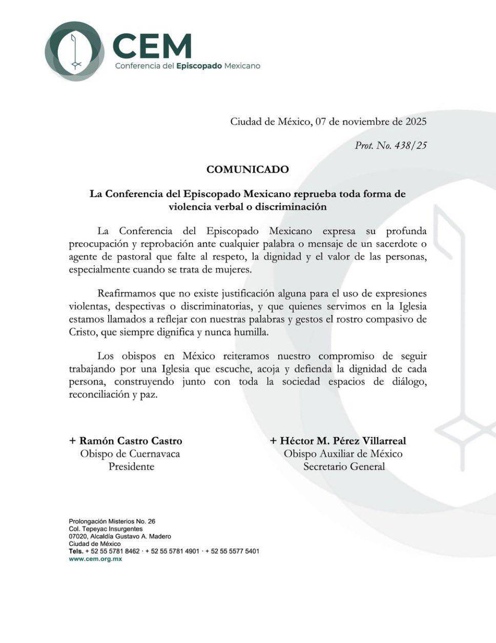$!Posicionamiento contra las declaraciones de ‘El Padre Pistolas’.