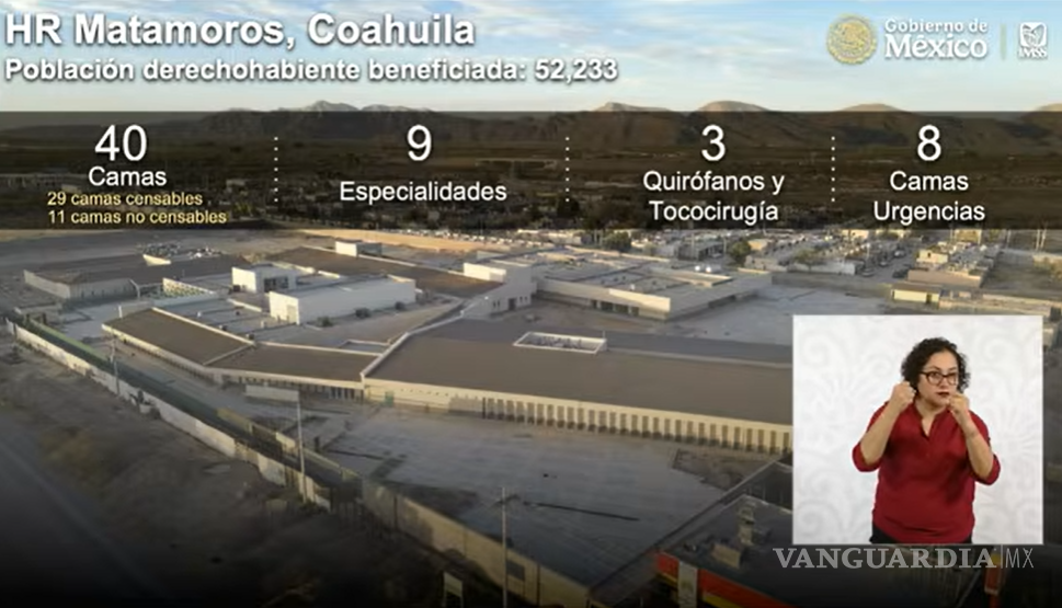 $!Zoé Robledo presenta cómo serán los nuevos hospitales del IMSS en Saltillo, Matamoros y San Buenaventura