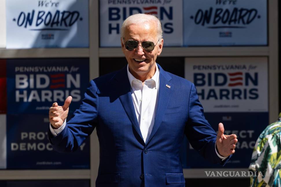 $!El presidente estadounidense Joe Biden hace una parada de campaña en un sindicato local de AFSCME en Harrisburg, Pensilvania.