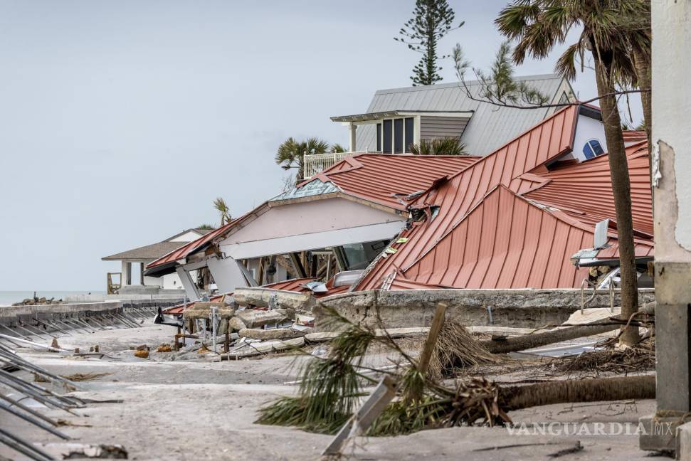 $!Vista de los daños que dejó el huracán Milton en Manasota Key, Florida.