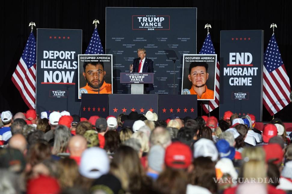 $!Donald Trump, habla durante un mitin de campaña en el Gaylord Rockies Resort y Centro de Convenciones el viernes 11 de octubre de 2024, en Aurora, Colorado.