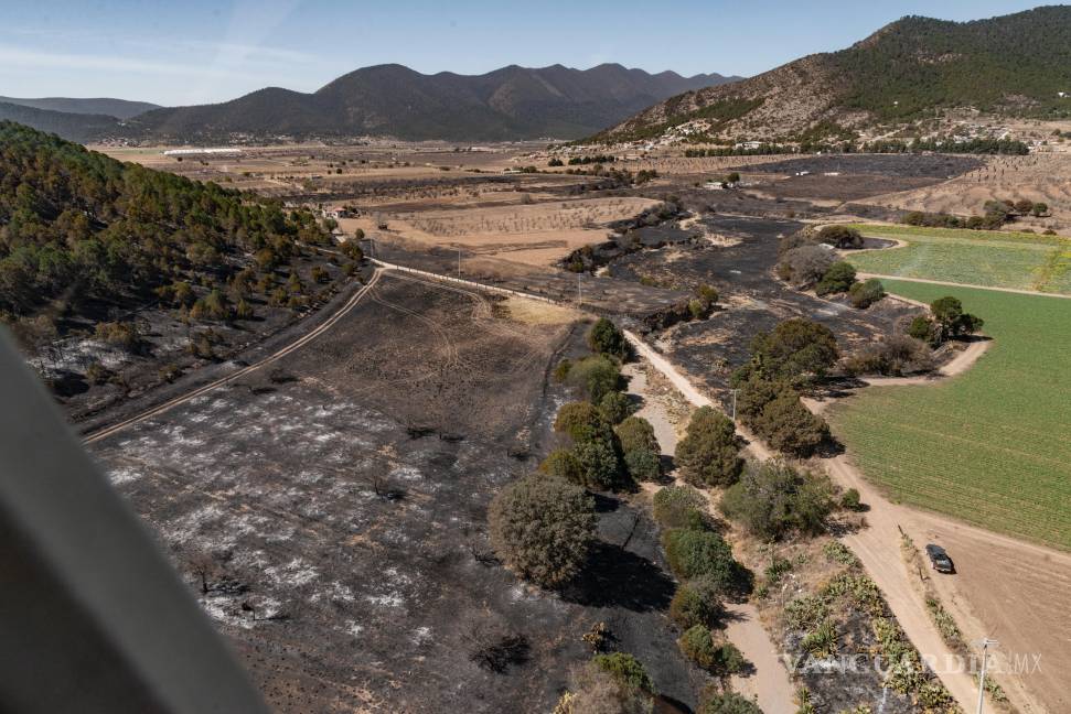 $!El incendio ha consumido 71 hectáreas de vegetación, impactando principalmente matorrales y pastizales en la zona serrana de Coahuila.