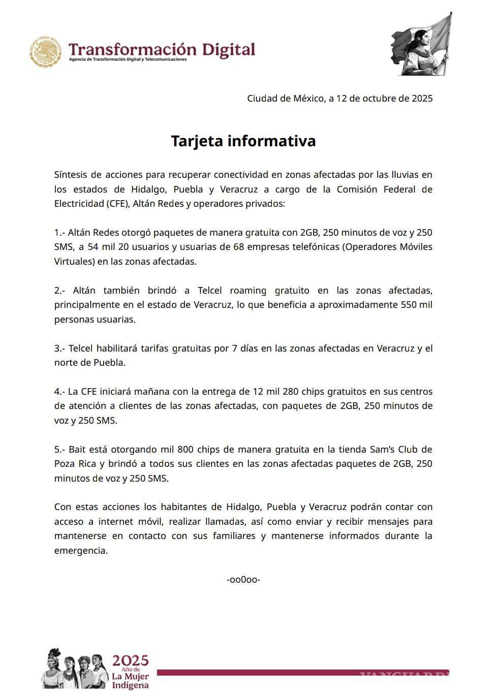 $!ALTÁN Redes y Telcel activan roaming gratuito para 550 mil personas en Veracruz tras inundaciones