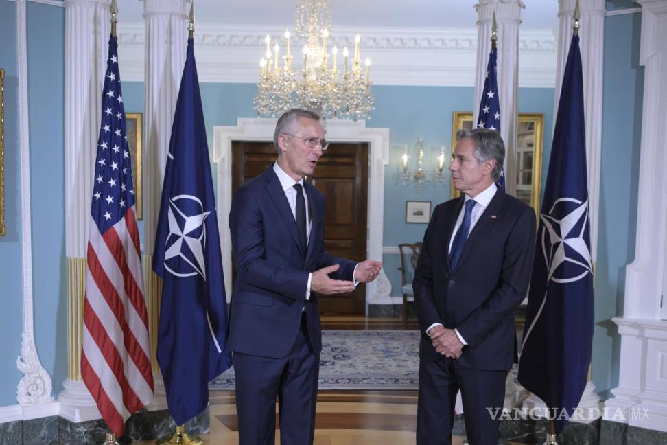 $!El Secretario General del Tratado Atlántico Norte (OTAN), Jens Stoltenberg y el Secretario de Estado de EE.UU Antony Blinken en Washington.