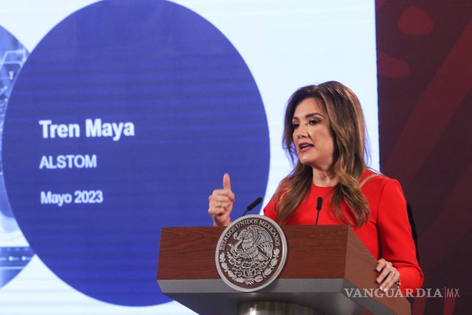 $!Maite Ramos Gómez, directora de Alstom México, habla sobre los avances del Tramo 4 del Tren Maya | Foto: Cuartoscuro