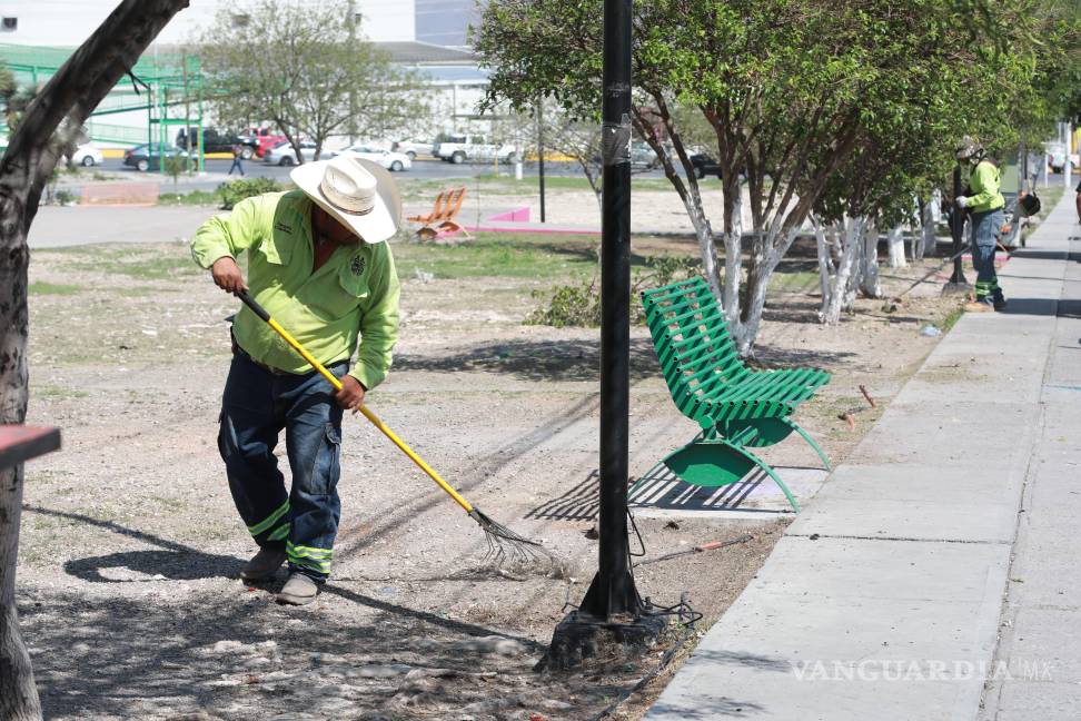 $!Se realizó la limpieza, poda y deshierbe de la plaza pública en la colonia Las Teresitas