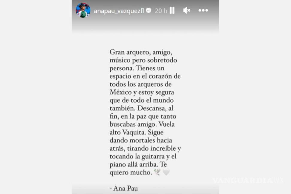 $!Con una serie de textos sobre la depresión y luchas emocionales, Ana Paula brindó unas palabras de despedida a su compañero.