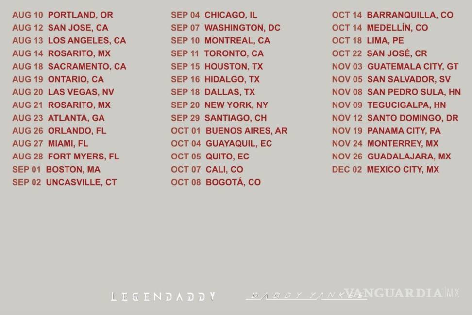 $!La última gira de Daddy Yankee cerrará en la Ciudad de México el 2 de diciembre.
