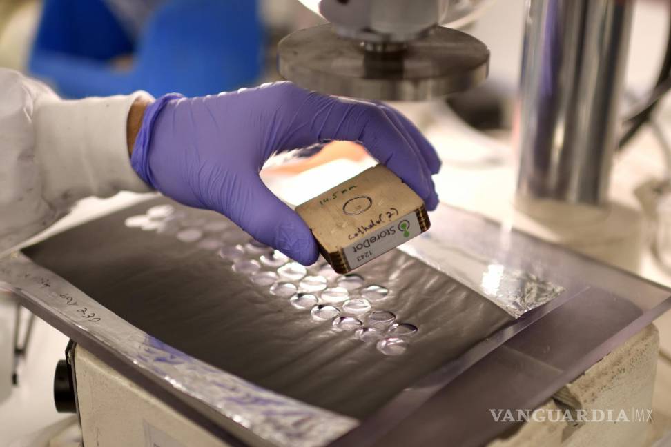 $!Un técnico manipula una celda de prueba de las baterías ultrarrápidas. Foto: StoreDot.