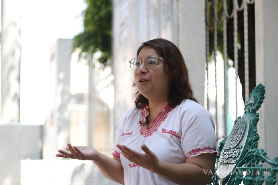 $!Angélica Juárez, habla durante la entrevista con la Agencia EFE en Ciudad de México (México).