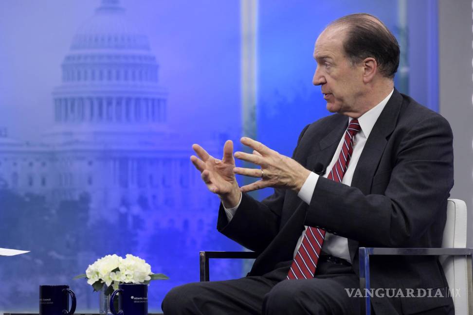 $!El presidente del Banco Mundial, David Malpass, habla durante una charla sobre los retos económicos globales hoy, en el Atlantic Council de Washington.