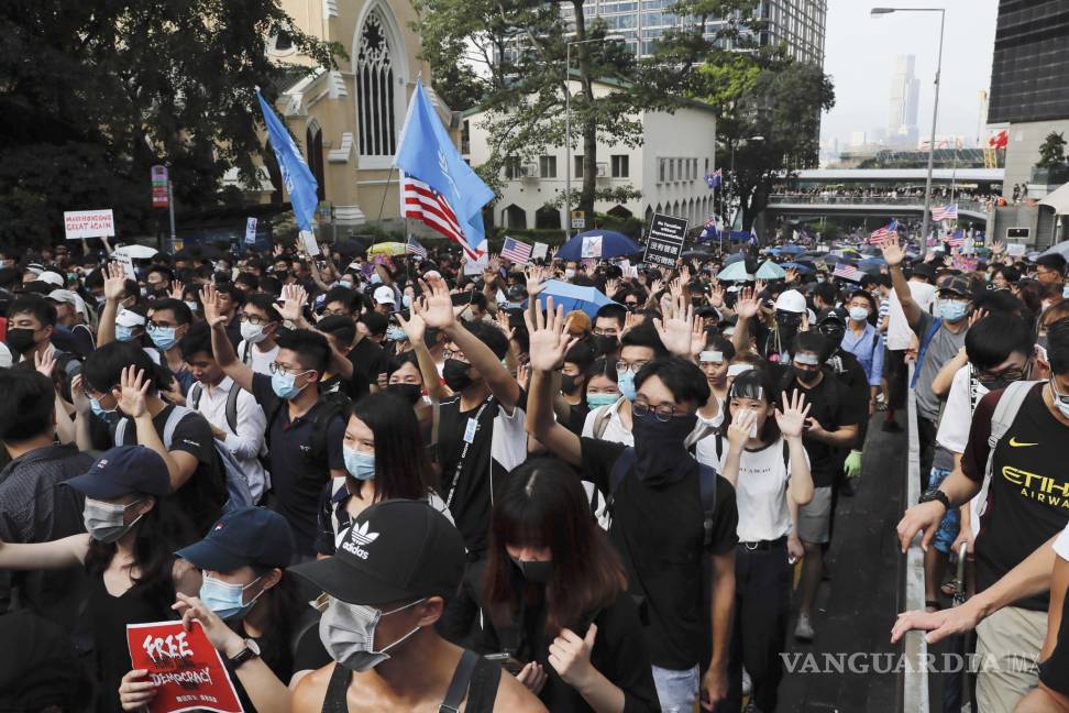 $!Manifestantes piden a Donald Trump que &quot;libere&quot; Hong Kong