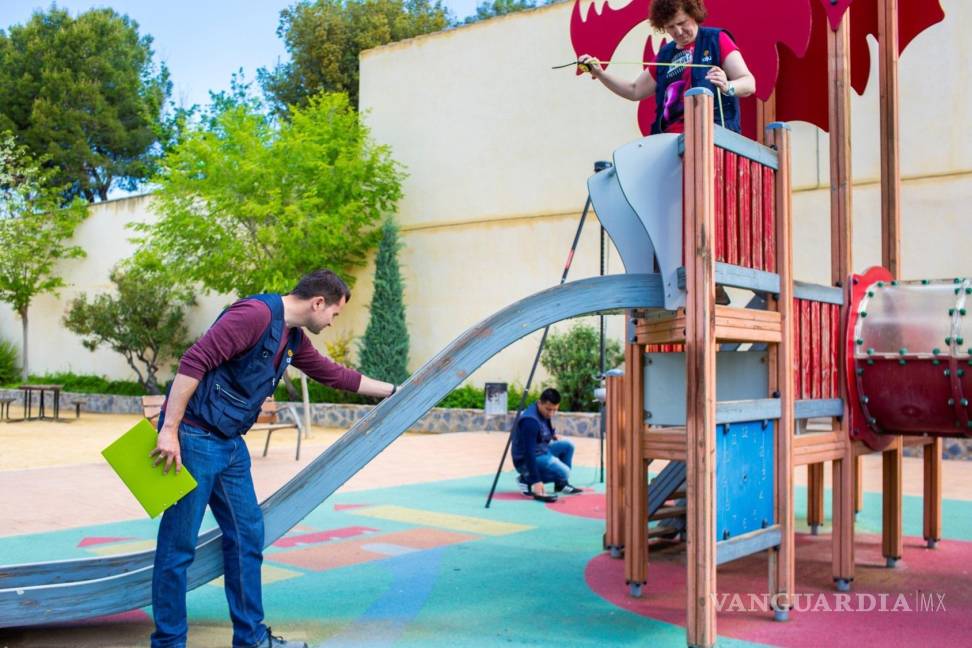 $!Prueba de materiales y diseño de parques infantiles con materiales amigables con el medio ambiente. EFE/AIJU