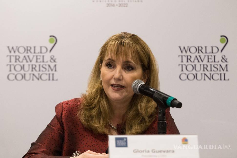 $!Gloria Guevara Manzo en la Cumbre Mundial de Viajes y Turismo que se celebraró en Cancún el 10 de marzo 2020.