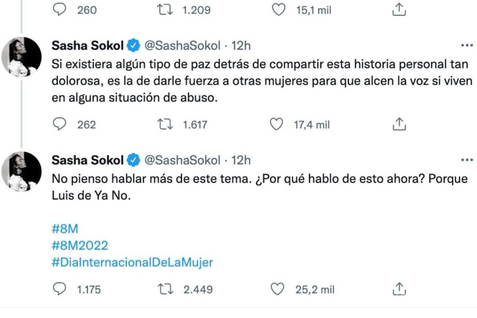 $!Sasha Sokol alzó la voz sobre el abuso del que fue víctima por parte del productor Luis de Llano hace más de 30 años.