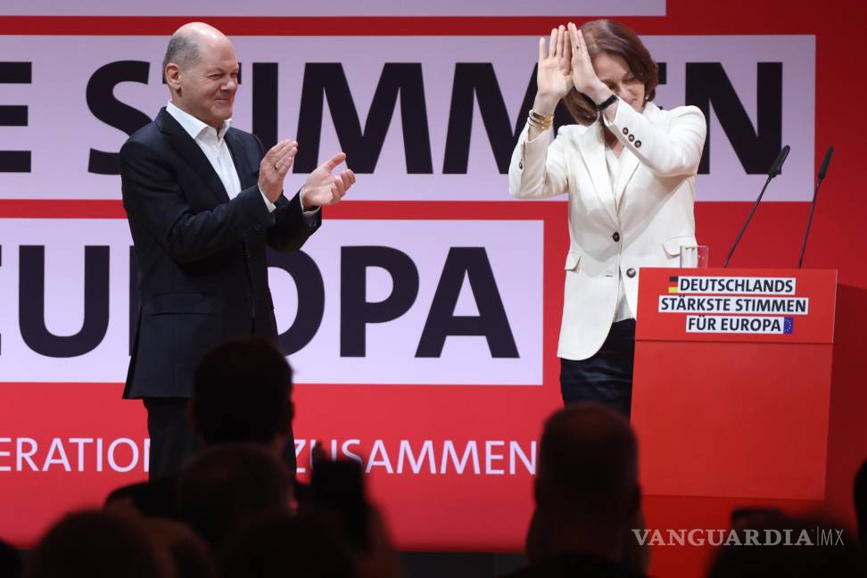 $!El canciller alemán Olaf Scholz (i) y la vicepresidenta del Parlamento Europeo y principal candidata para las elecciones europeas, Katarina Barley (d.) en Berlín.