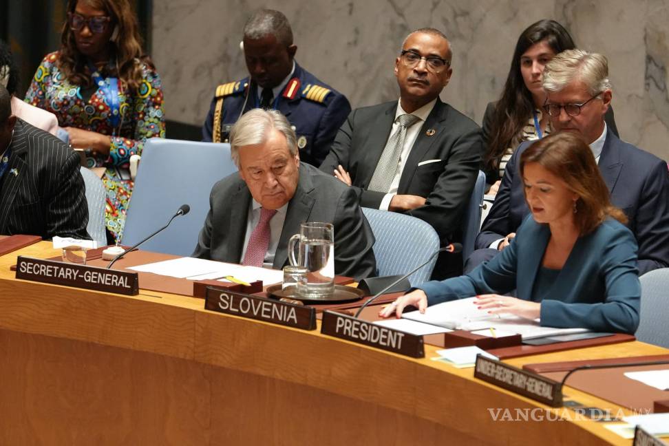 $!El Secretario General de las Naciones Unidas, António Guterres, y la representante de Eslovenia como Presidente del Consejo de Seguridad en la ONU.