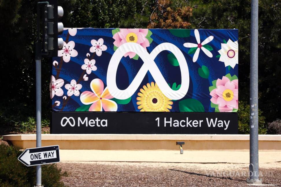 $!Logotipo de Meta frente a su sede en Menlo Park, California.
