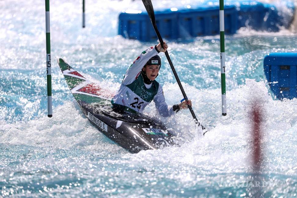 $!Sofia Reinoso de México durante la semifinal de Canoe Slalom de los eventos de Canoeing Slalom de los Juegos Olímpicos de Tokio 2020 en el Kasai Canoe Slalom Center en Tokio, Japón. EFE