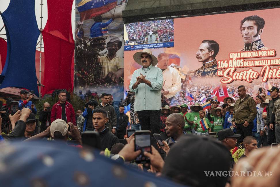 $!El presidente autocrático de Venezuela, Nicolás Maduro, en un mitin en Caracas, Venezuela.