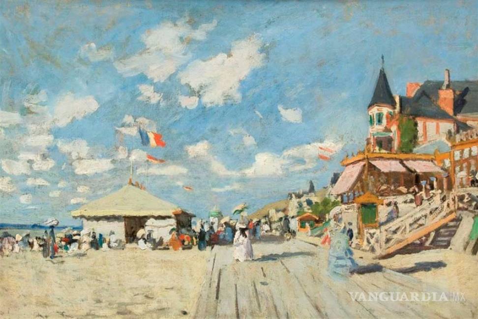 $!“Sobre las tablas de Trouville” (1870), de Claude Monet, una de las obras impresionistas que forman parte de la muestra “La forma del infinito”, en el Museo de Arte Moderno y Contemporáneo de Údine (noreste de Italia). EFE/Museo de Arte Moderno y Contemporáneo de Údine