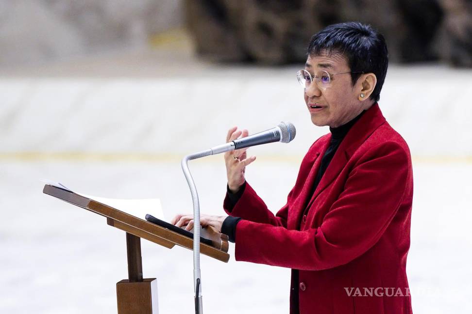 $!La Premio Nobel de la Paz, Maria Ressa, durante la audiencia del Papa Francisco con motivo del Jubileo Mundial de la Comunicación en el Vaticano.