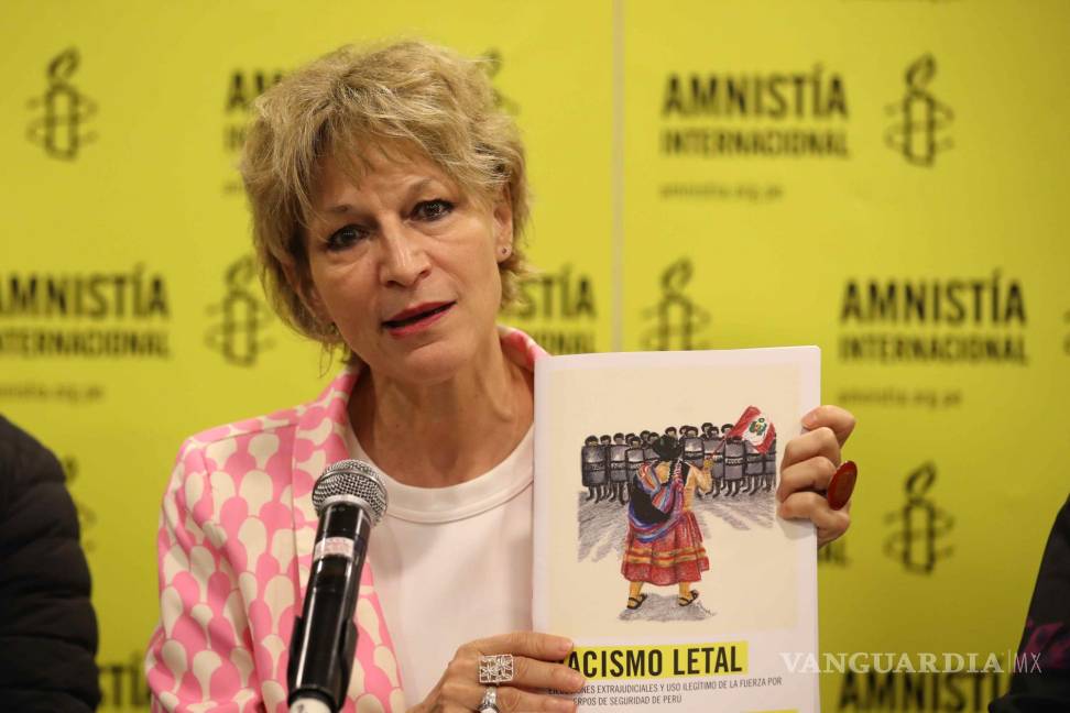$!La secretaria general de Amnistía Internacional (AI), Agnès Callamard, en una rueda de prensa en Lima.