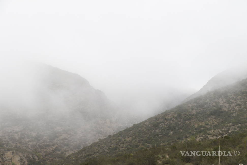$!Bajo densa neblina, reanudan combate al incendio en el Cañón de San Lorenzo en Saltillo