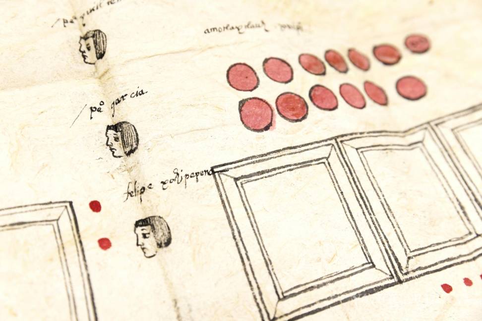 $!Una de las páginas del códice de San Salvador Huejotzingo, uno de los seis manuscritos pictóricos existentes del centro de México que datan del siglo XVI.