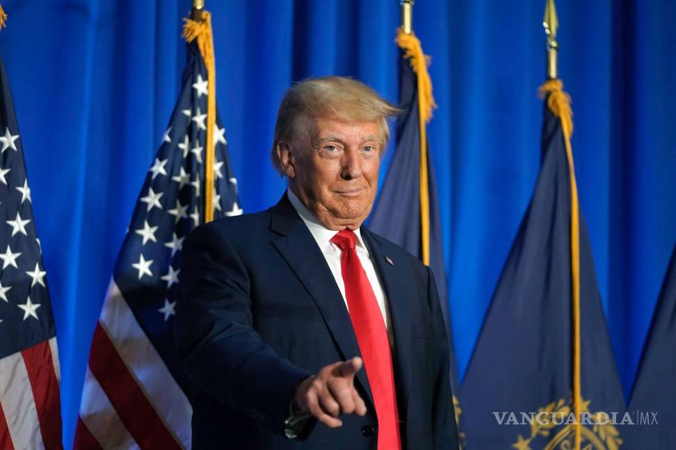 $!El expresidente Donald Trump asiste al Almuerzo Lila de la Federación de Mujeres Republicanas de New Hampshire.