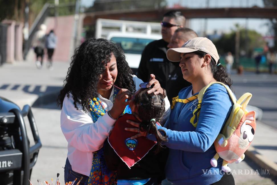 $!Niñas y niños participaron en actividades organizadas por la Policía Cibernética, como pintacaritas, promoviendo la cercanía con la comunidad.